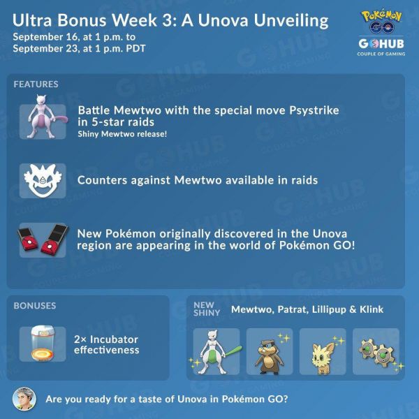 Tercera semana del Ultrabonus en Pokemon Go