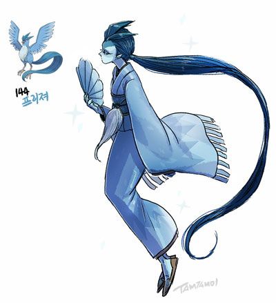 Articuno en versión humana